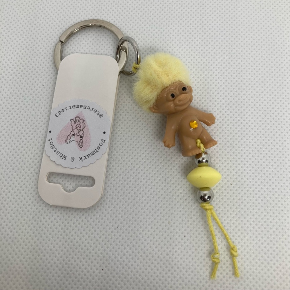 Handcrafted Troll Keychain with Belly Gem